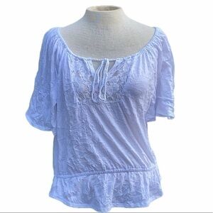 Derek Heart all white blouse, size large